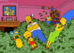Simpsons celebrating